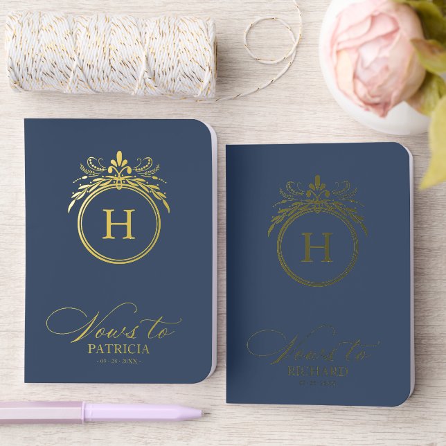 Monogram Crest Wedding Vow Book Foil Set (Wedding)