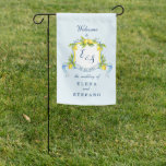 Monogram Crest Wedding Welcome  Garden Flag at Zazzle