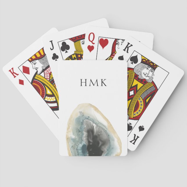 Monogram | Cropped Geodes III Poker Cards (Back)
