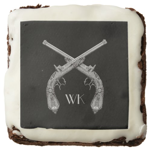 Monogram Crossed Pistols Black Brownie