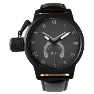 Monogram Crossed Pistols Black Roman Numerals