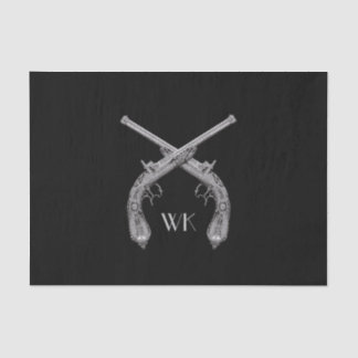 Monogram Crossed Pistols Black Tissue Paper