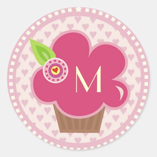 Monogram Cuppycake Cutie Sticker