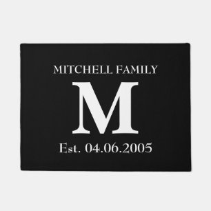 Monogram custom add your name initial wedding doormat