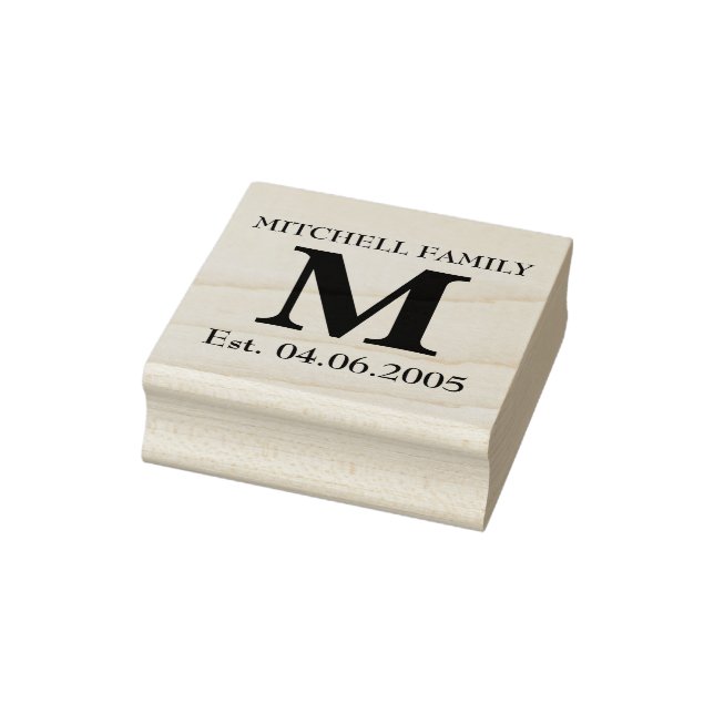 Monogram custom add your name initial wedding rubber stamp (Stamp)
