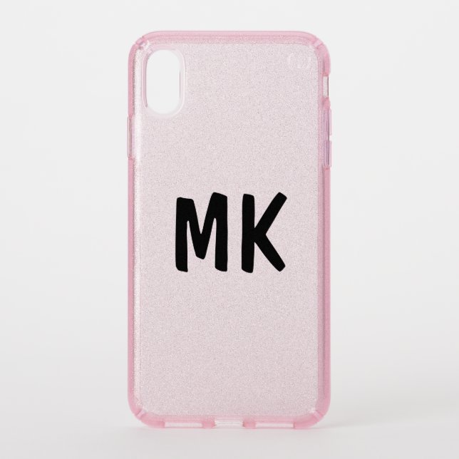 MONOGRAM CUSTOM APPLE IPHONE GLIITER CASE PINK (Front)