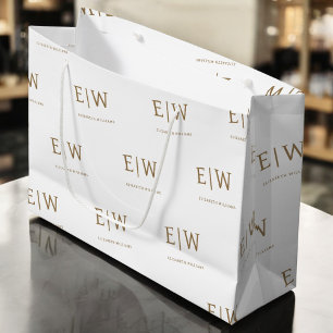 Monogram Custom Branded Business Company Packaging Large Gift Bag