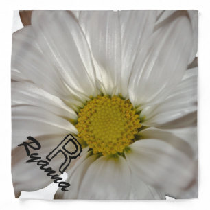monogram custom daisy petal personalize hair wrap bandana