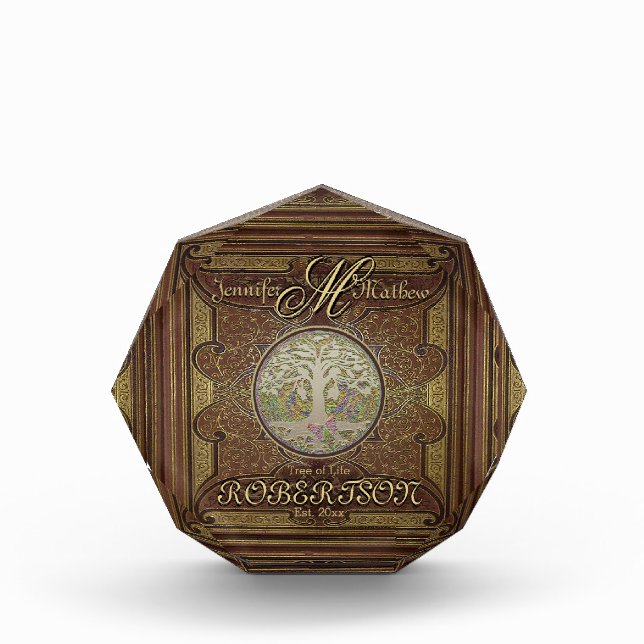 Monogram Custom Family Tree Anniversary Award (Front)