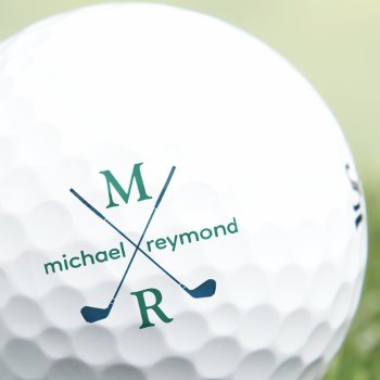 Monogram . Custom Golfer Name Golf Balls by mixedworld at Zazzle