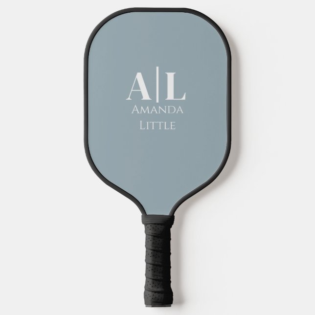 Monogram Custom Initials Pickleball Paddle - Blue (Front)