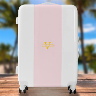 Monogram Custom Initials Rosa & Gold Pink Elegance Luggage