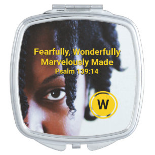 Monogram Custom Inspirational WONDERFULLY MADE Compact Mirror