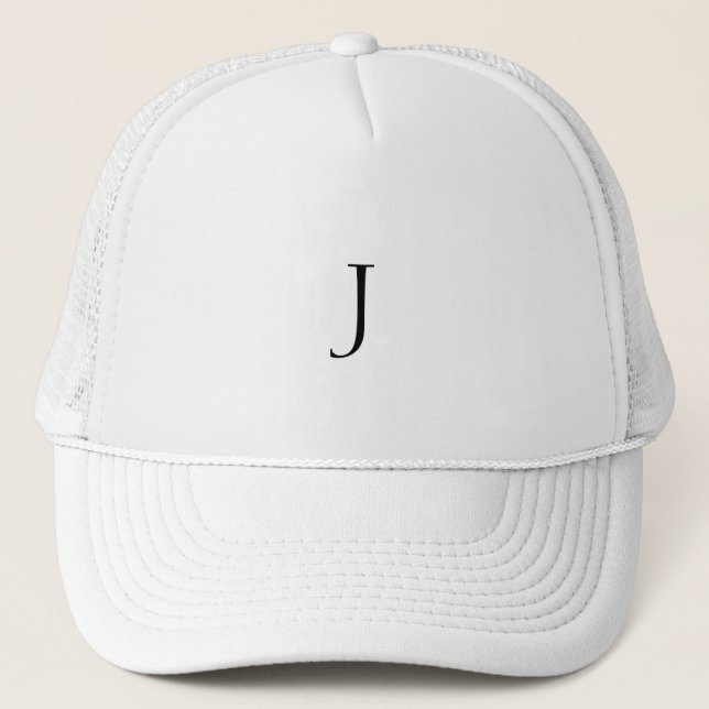 Monogram Custom J Letter Trucker Hat (Front)