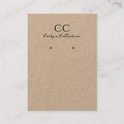 Monogram Custom Jewelry Earrings Display Card