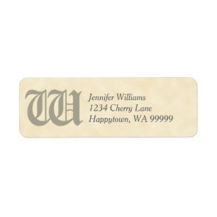 Monogram Custom Light Parchment Return Address Label