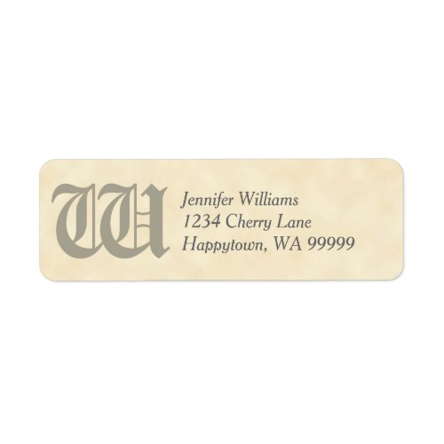 Monogram Custom Light Parchment Return Address Label