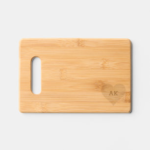 Monogram custom love Etched Wooden Cutting Board
