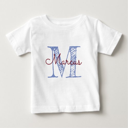 Monogram Custom Name Baby Boy Baby T_Shirt