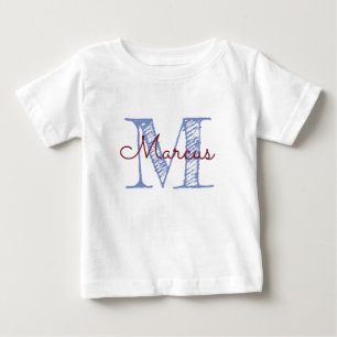 Monogram Custom Name Baby Boy T-Shirt
