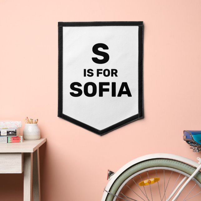 Monogram Custom Name Baby Nursery Pennant (Insitu 2)