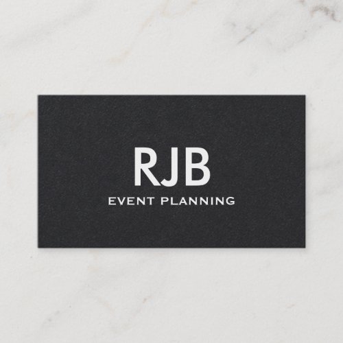 Monogram Custom Name Black Paper Simple Business Card