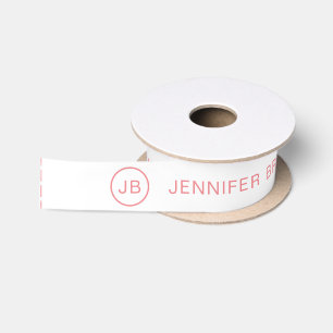 Monogram Custom Name Business Clothing Tags Satin Ribbon