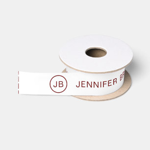 Monogram Custom Name Clothing Business Branding Satin Ribbon
