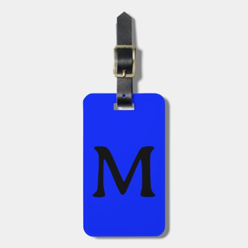 Monogram Custom Name Color Neon Blue Colorful Luggage Tag