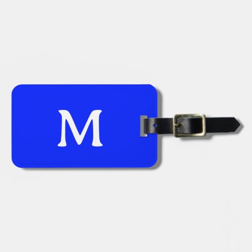 Monogram Custom Name Color Neon Blue White 2024 Luggage Tag