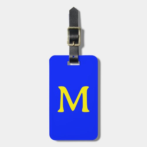 Monogram Custom Name Color Neon Blue Yellow Luggage Tag