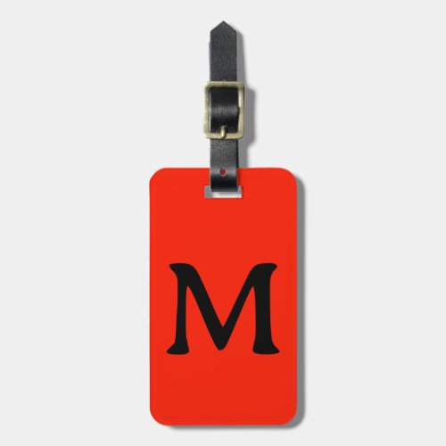 Monogram Custom Name Color Neon Red Orange Luggage Tag