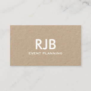 Monogram Custom Name Kraft Paper Simple Business Card