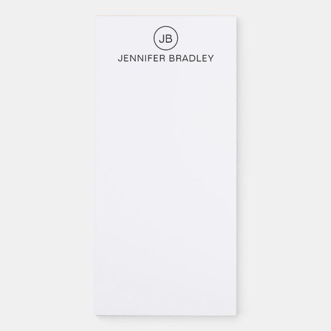 Monogram Custom Name Magnetic Notepad (Front)
