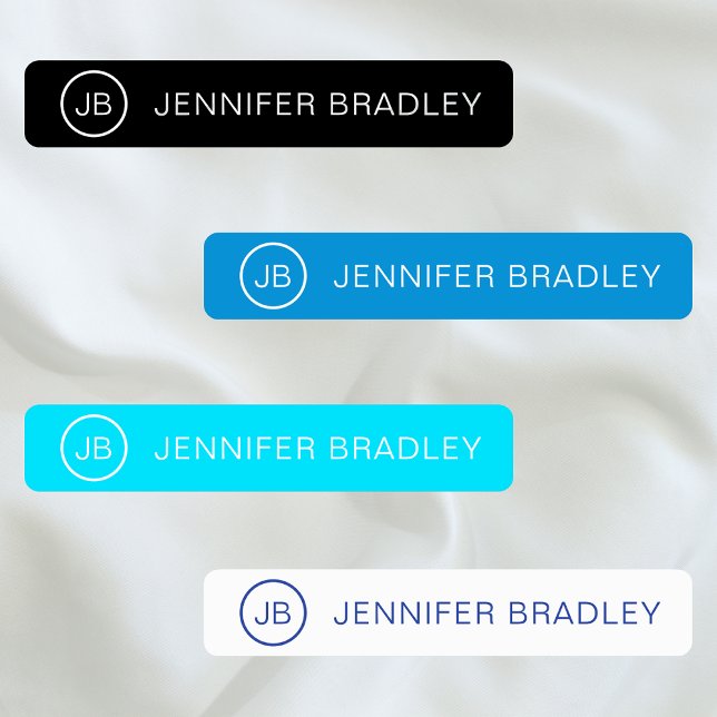 Monogram Custom Name Modern Boy Girl Labels (Creator Uploaded)