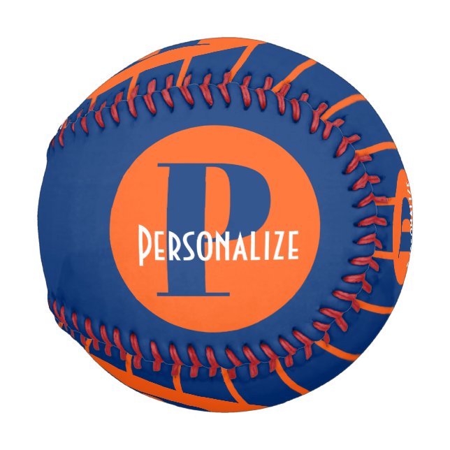 Monogram Custom Name Personalized  Baseball (Back Left)