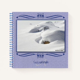 Monogram Custom Name Snow Drifts Blank Page Sketch Notebook