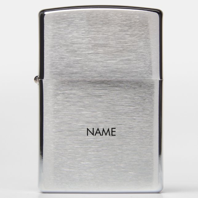 Monogram custom name text black letters zippo lighter (Front)
