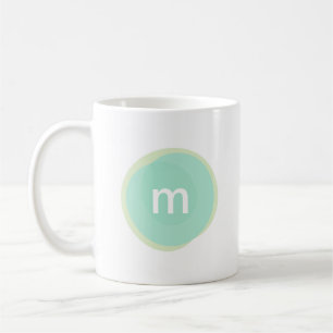 Monogram Custom Personalized in Mint and Green Coffee Mug