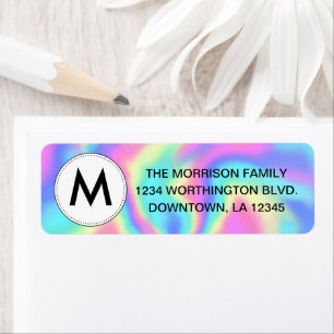 Monogram custom return address label