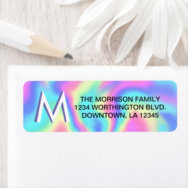 Monogram custom return address label (Insitu)