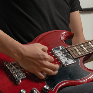 Monogram Custom Script Name Red-Guitar Guitar Pick