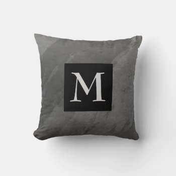 Monogram Custom Throw Pillow Modern Gray by annpowellart at Zazzle