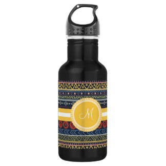 Monogram Custom Tribal Wallpaper Stainless Steel Water Bottle