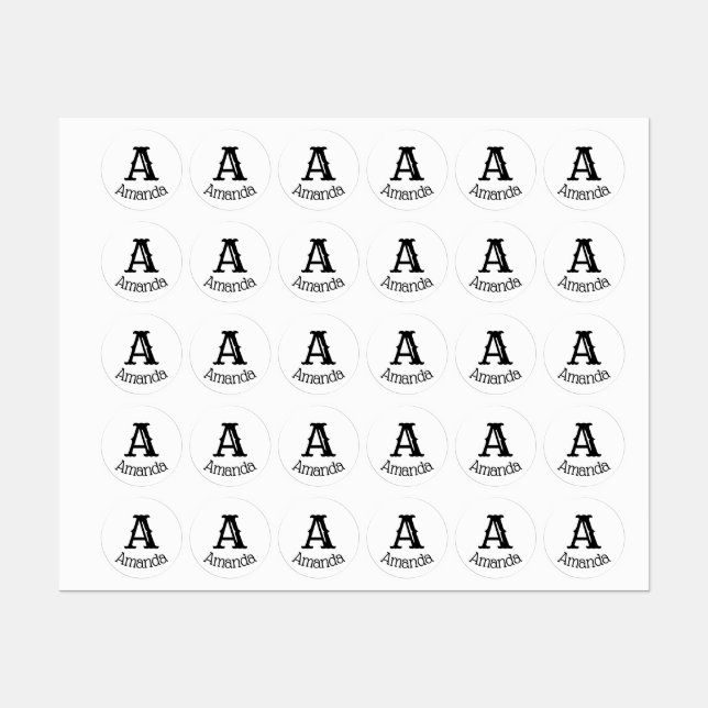 Monogram Custom Waterproof Iron On Clothing Kids' Labels (Sheet)