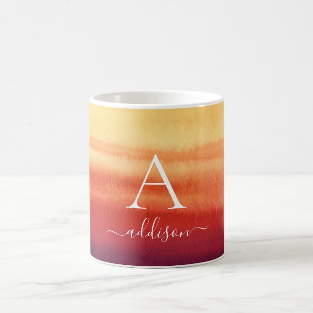 Monogram Customer specific watercolor Coffee Mug (Center)