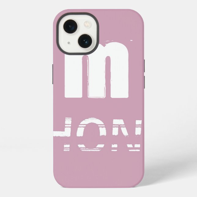 Monogram Customizable Pink Cool Modern Iphone Case (Back)
