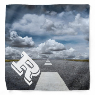 monogram customize personalize hair wrap road sky bandana