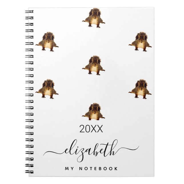 Monogram cute animal wildlife script notebook (Front)
