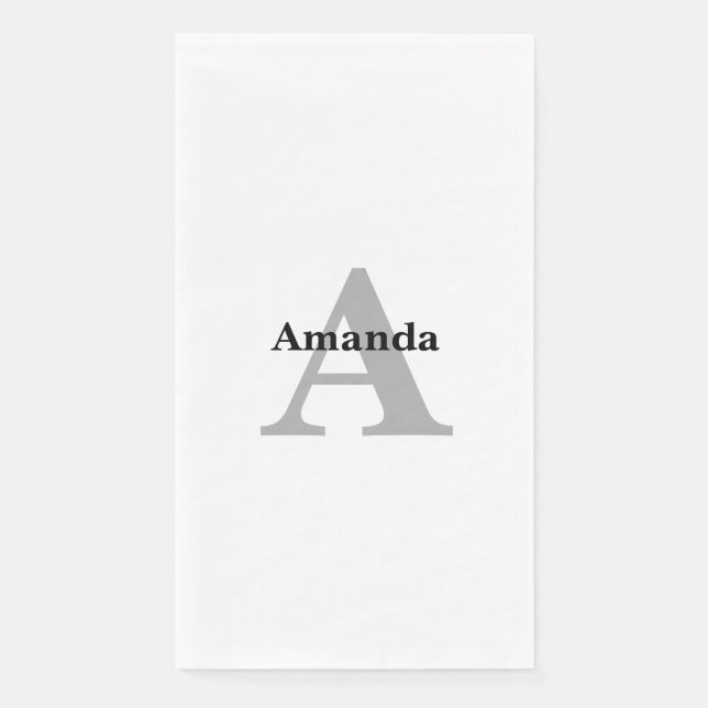Monogram Cute Bridal Shower Baby Shower Birthday Paper Guest Towels (Front)